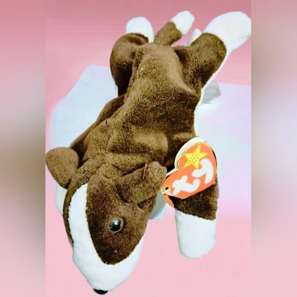 TY "BRUNO"  Bull Terrier Dog with TAG AS COLLECTABLE! VINTAGE 1997  PERFECT! - Picture 1 of 11